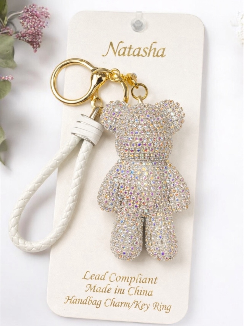 Natasha Teddy Bear Tassel Bag Charm